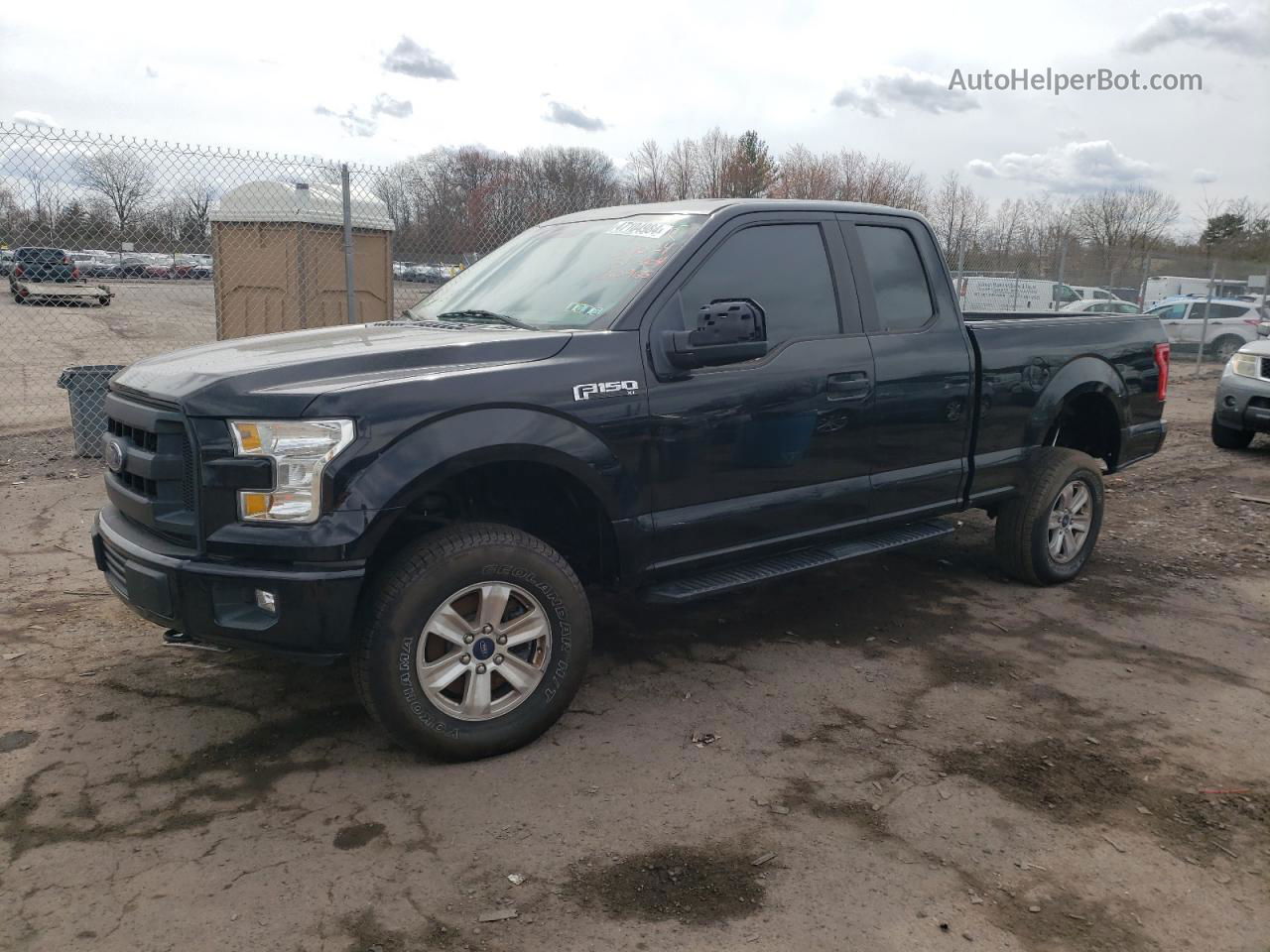 2017 Ford F150 Super Cab Black vin: 1FTEX1E81HKC50966