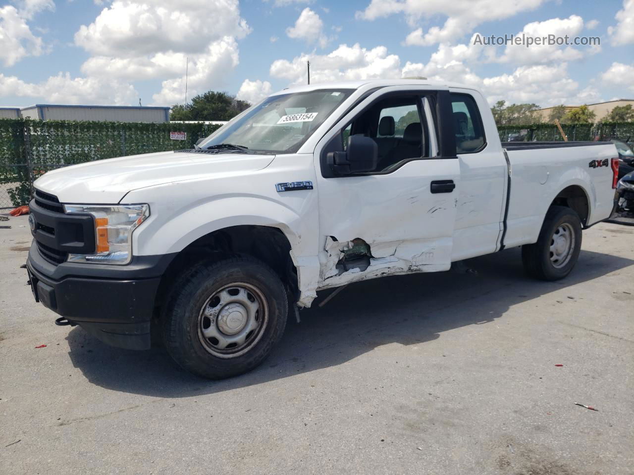 2018 Ford F150 Super Cab White vin: 1FTEX1EB1JFE23668