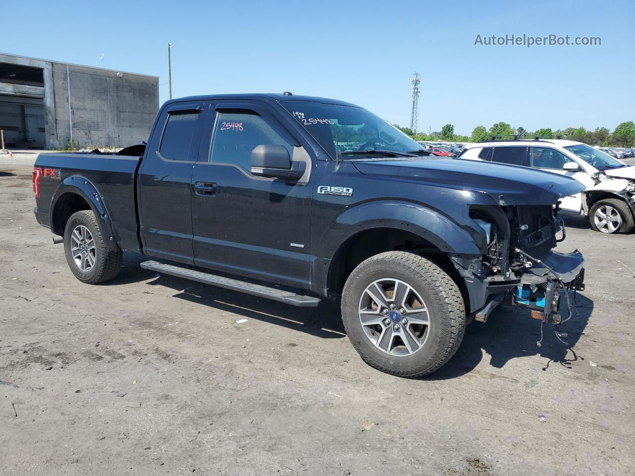 2017 Ford F150 Super Cab Black vin: 1FTEX1EP1HFA42635