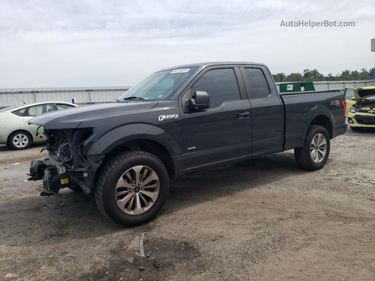 2017 Ford F150 Super Cab Серый vin: 1FTEX1EP1HFB07595