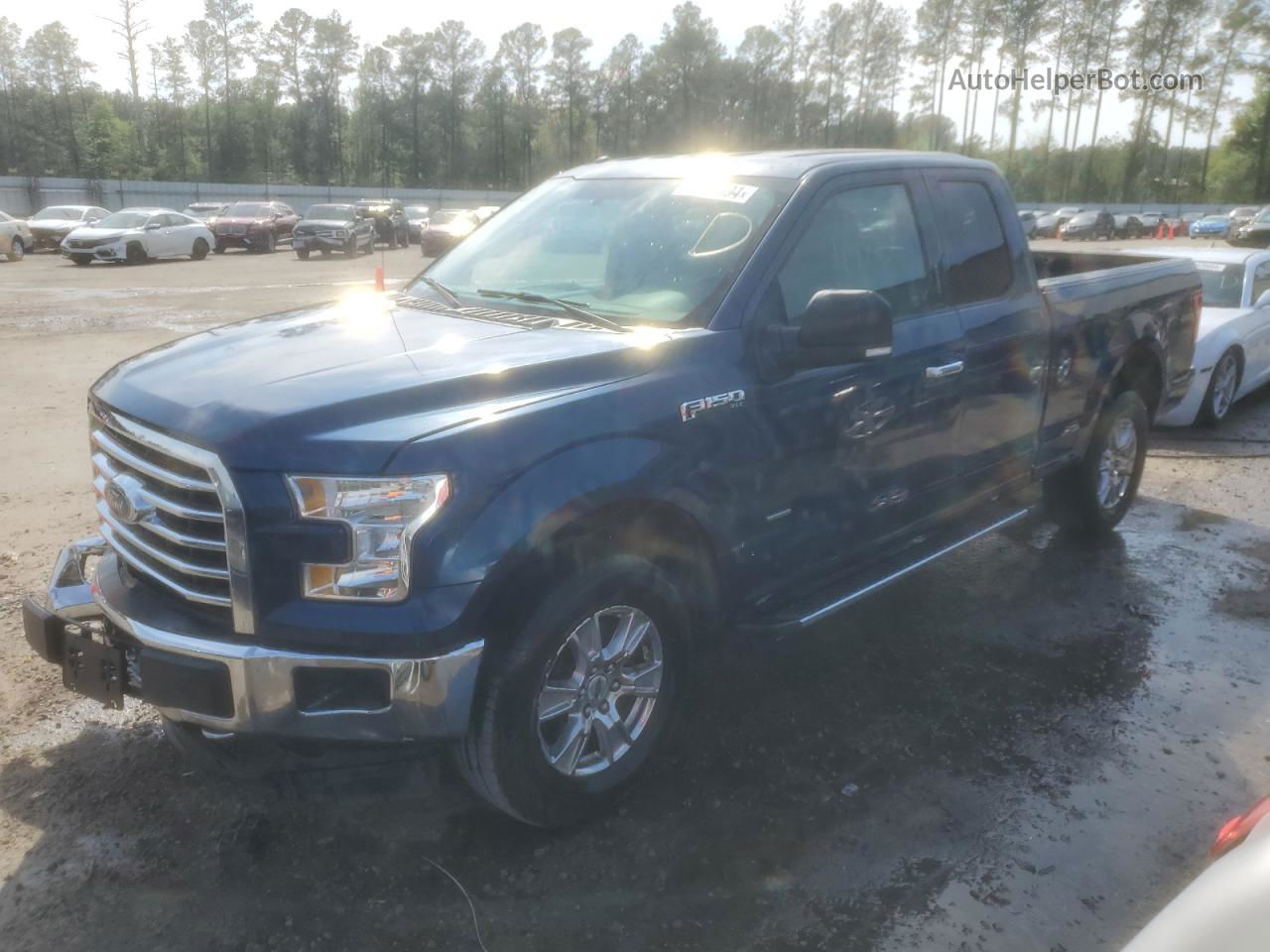 2017 Ford F150 Super Cab Blue vin: 1FTEX1EP2HFB50245