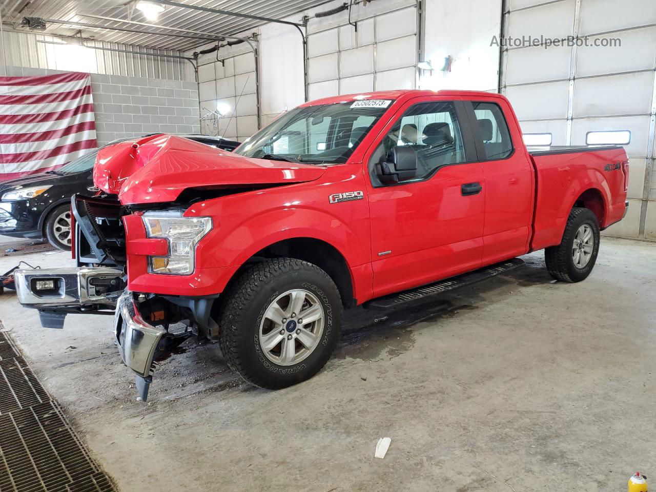 2017 Ford F150 Super Cab Red vin: 1FTEX1EP3HKD41552