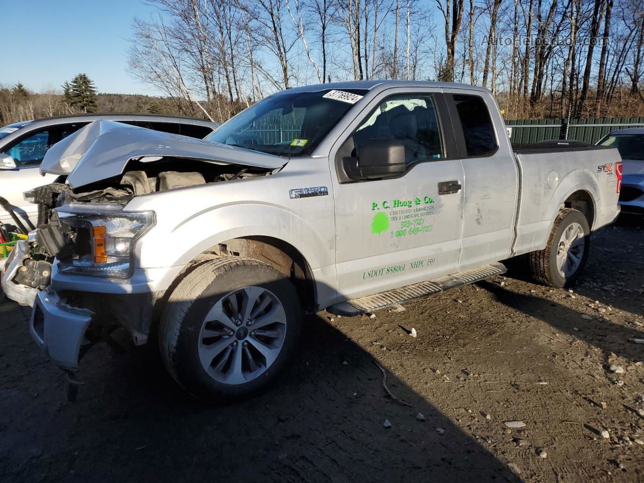 2018 Ford F150 Super Cab Silver vin: 1FTEX1EP3JFB00444