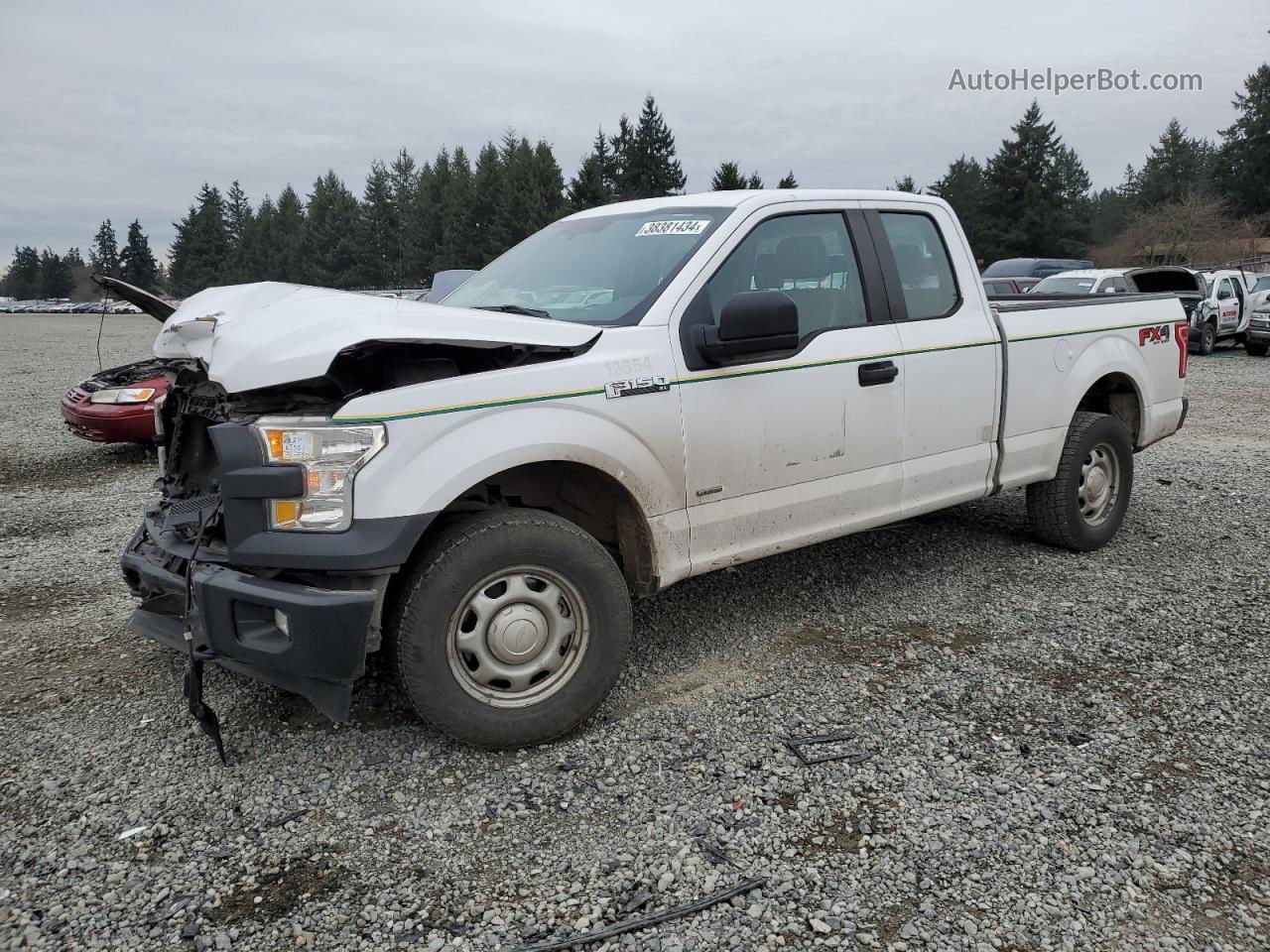 2017 Ford F150 Super Cab White vin: 1FTEX1EP4HKD82661