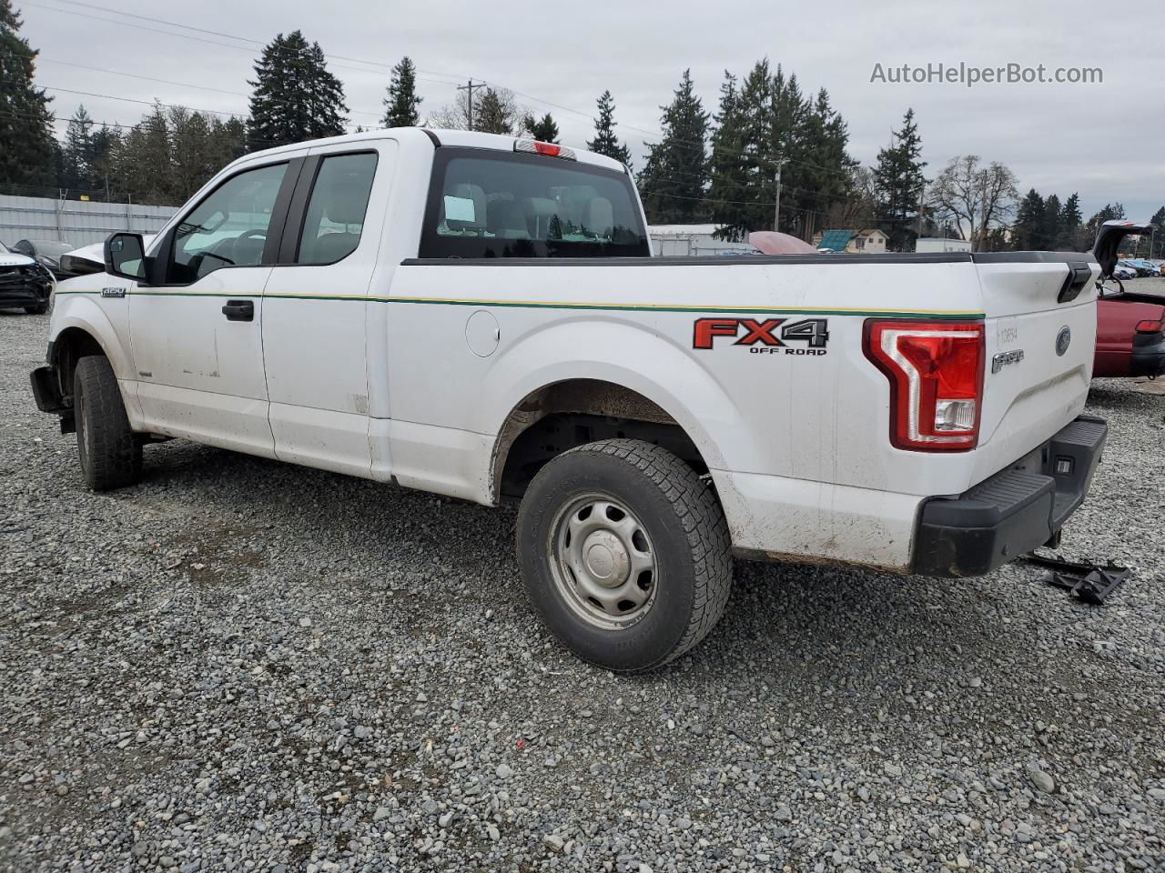 2017 Ford F150 Super Cab White vin: 1FTEX1EP4HKD82661