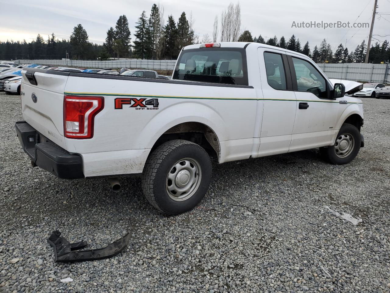 2017 Ford F150 Super Cab White vin: 1FTEX1EP4HKD82661