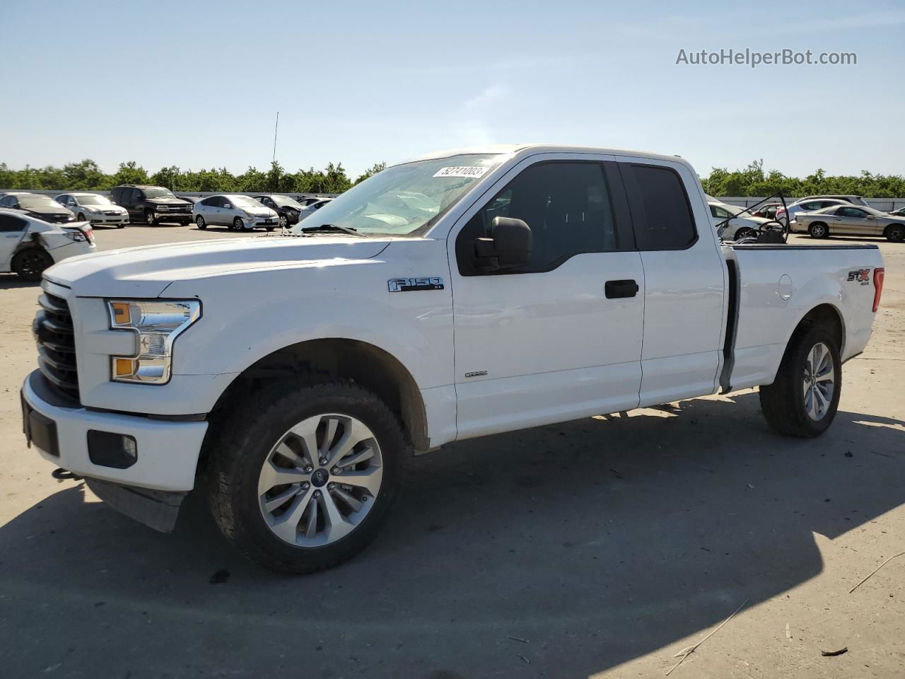 2017 Ford F150 Super Cab White vin: 1FTEX1EP4HKE21782