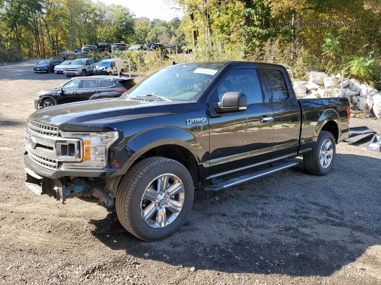 2019 Ford F150 Super Cab Black vin: 1FTEX1EP5KKD02629