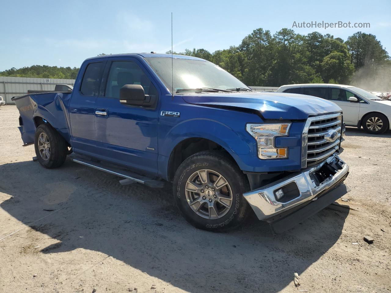 2017 Ford F150 Super Cab Blue vin: 1FTEX1EP6HFB31052