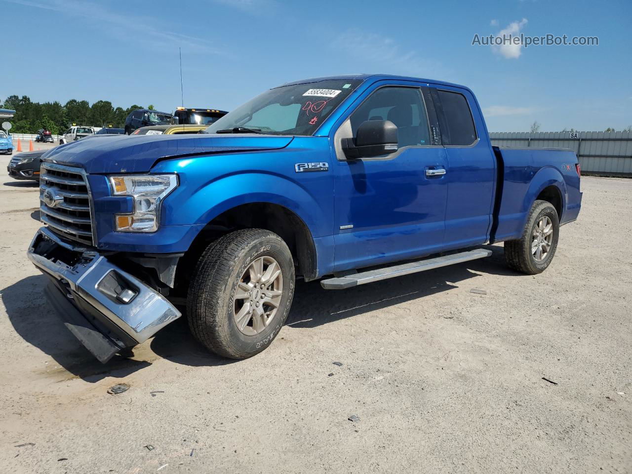 2017 Ford F150 Super Cab Blue vin: 1FTEX1EP6HFB31052