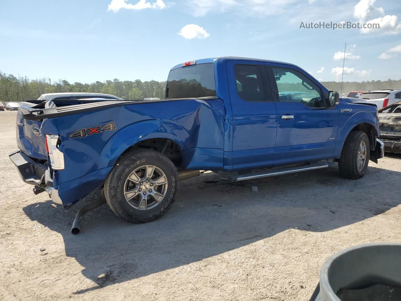 2017 Ford F150 Super Cab Blue vin: 1FTEX1EP6HFB31052