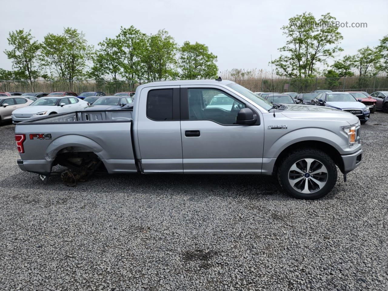 2020 Ford F150 Super Cab Silver vin: 1FTEX1EP6LKE22358