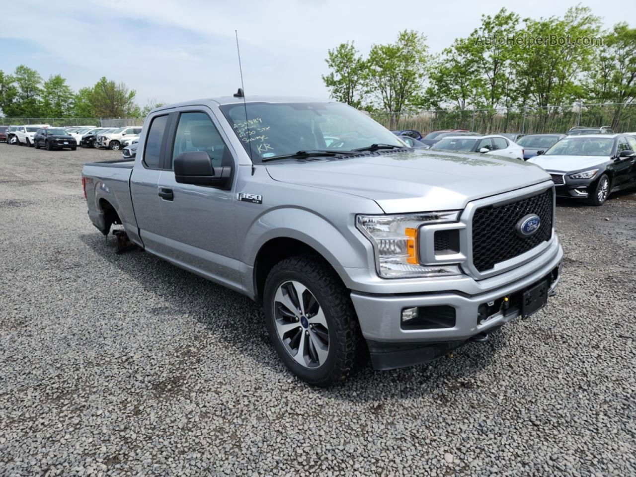 2020 Ford F150 Super Cab Silver vin: 1FTEX1EP6LKE22358