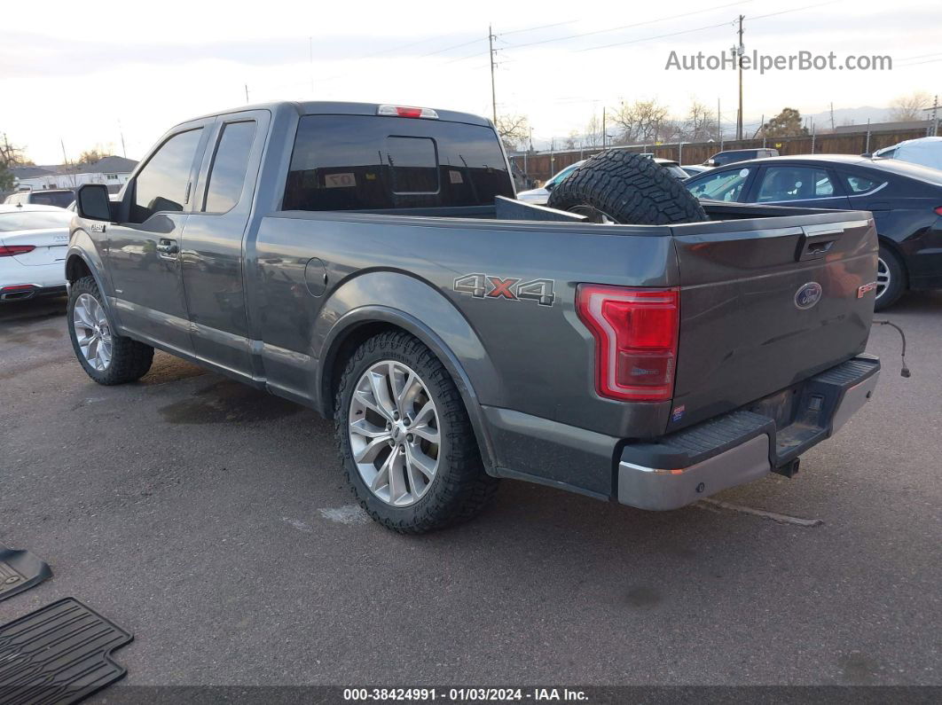 2017 Ford F-150 Lariat Серый vin: 1FTEX1EP7HFA14015