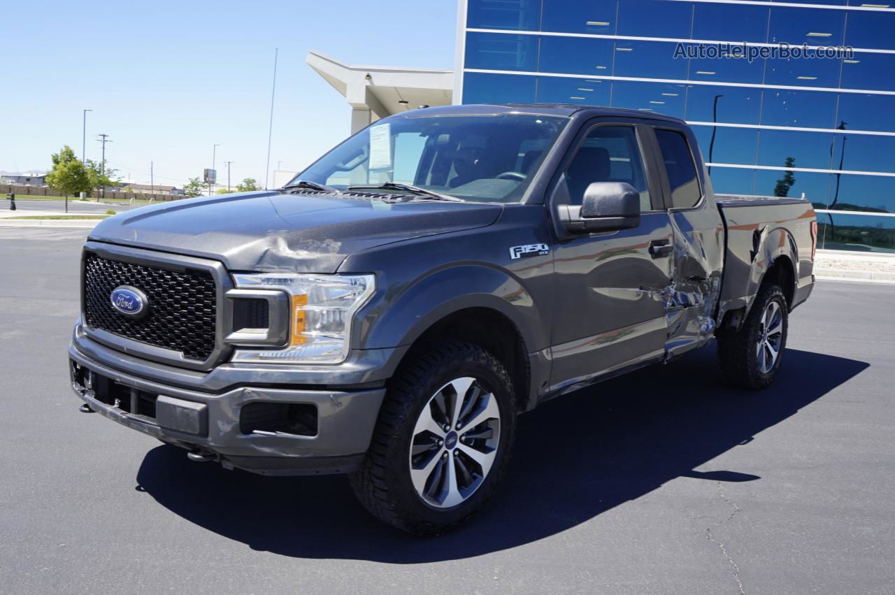 2019 Ford F150 Super Cab Серый vin: 1FTEX1EP8KKC33855