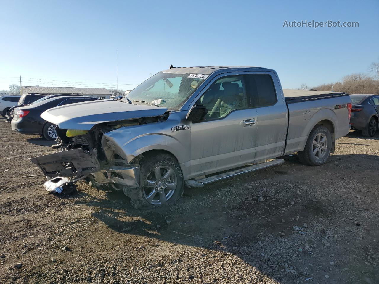 2020 Ford F150 Super Cab Silver vin: 1FTEX1EP8LKE95683