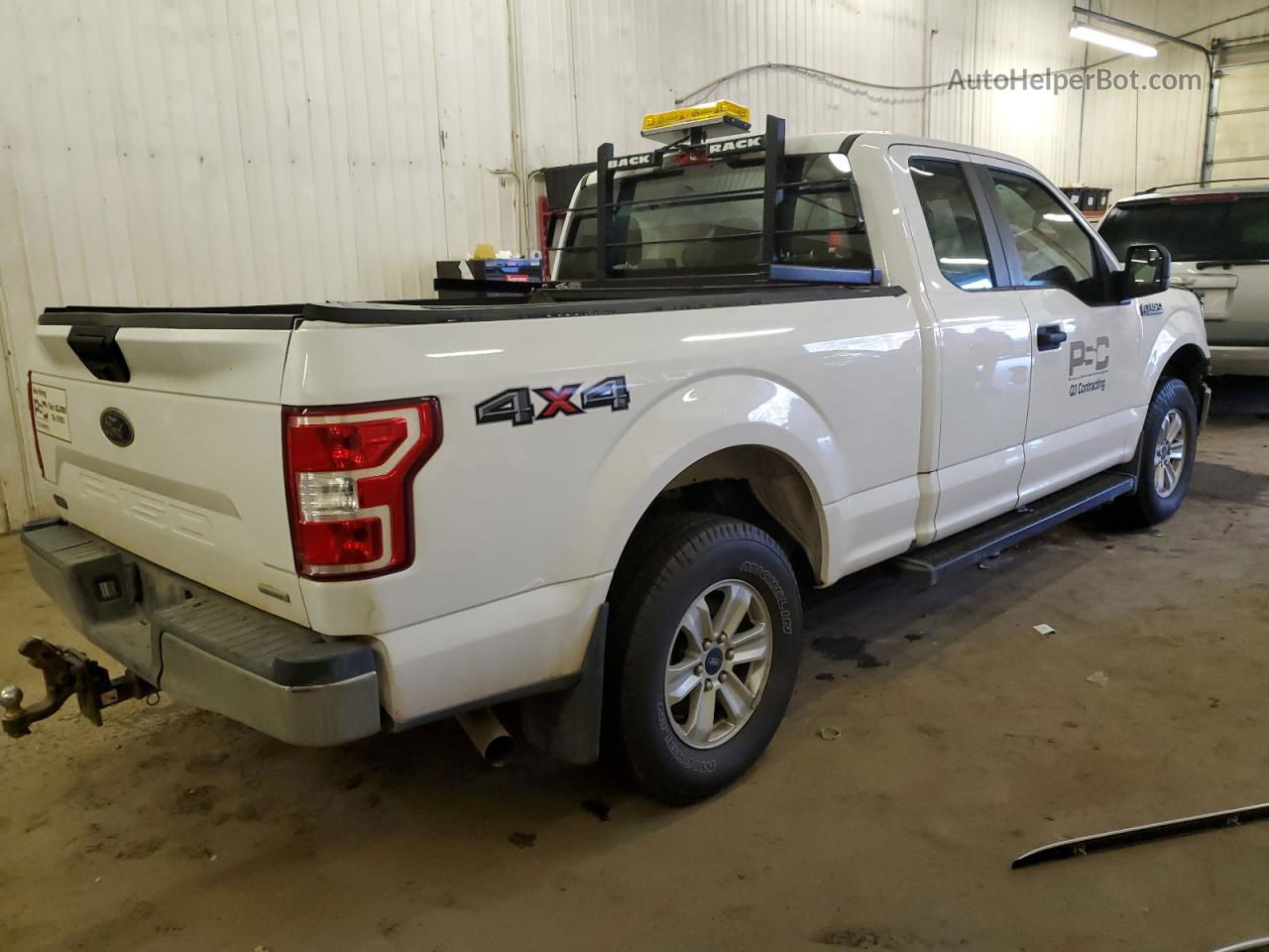 2019 Ford F150 Super Cab White vin: 1FTEX1EP9KKC17003