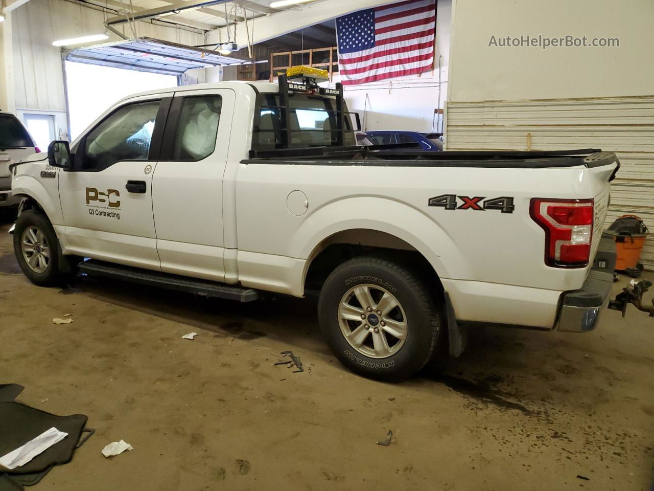 2019 Ford F150 Super Cab White vin: 1FTEX1EP9KKC17003