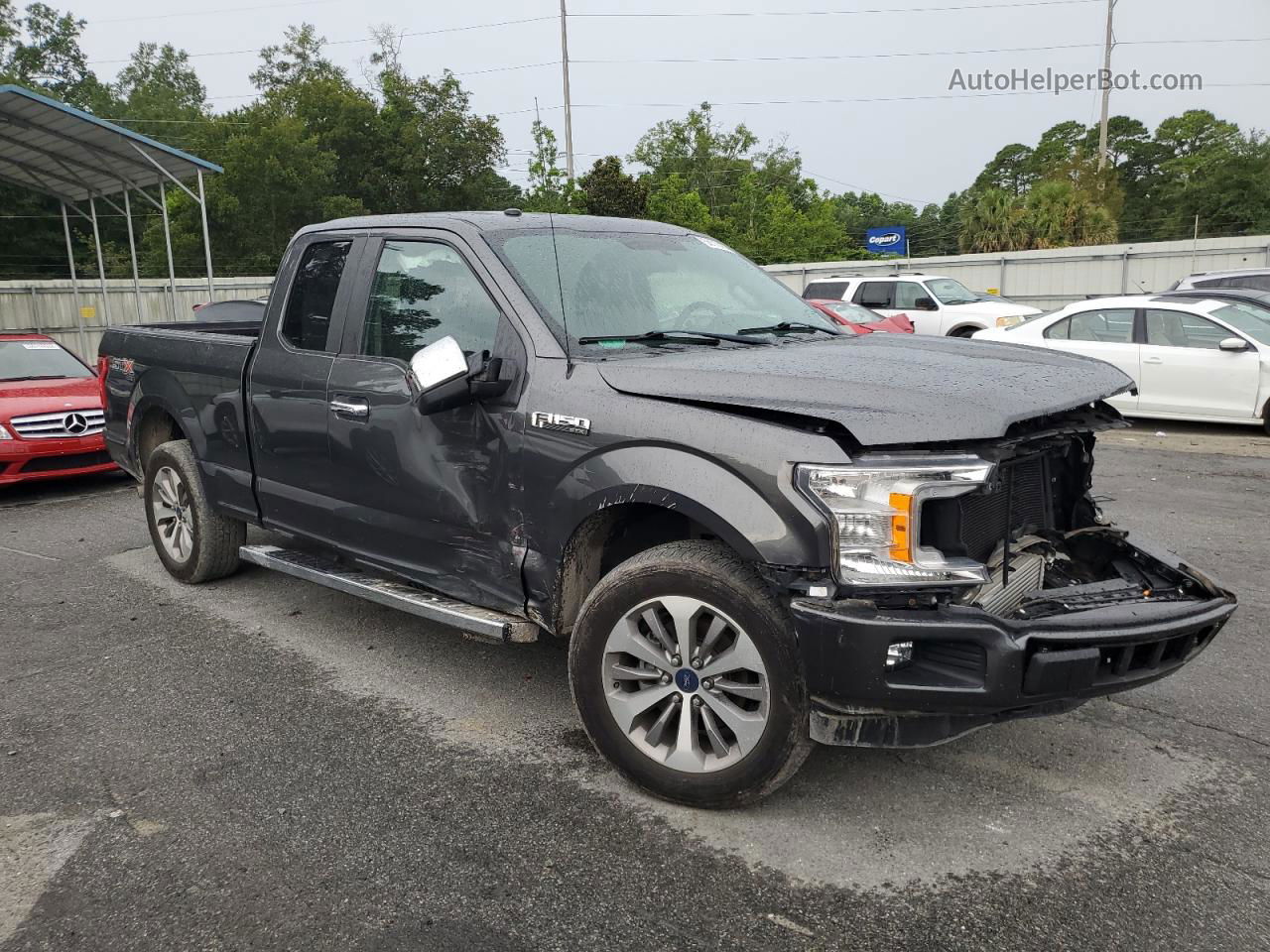 2018 Ford F150 Super Cab Black vin: 1FTEX1EPXJFB10159