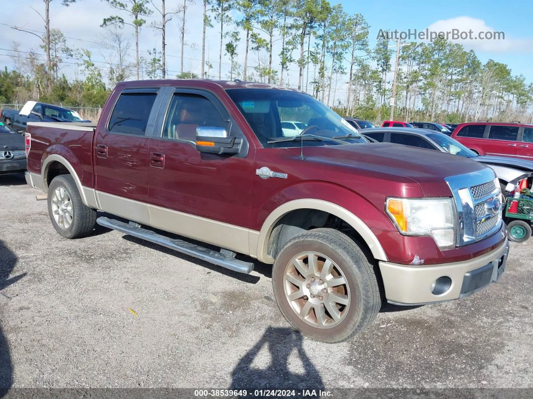 2010 Ford F-150 Lariat Burgundy vin: 1FTFW1CV2AKE62507