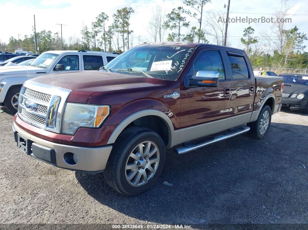 2010 Ford F-150 Lariat Burgundy vin: 1FTFW1CV2AKE62507