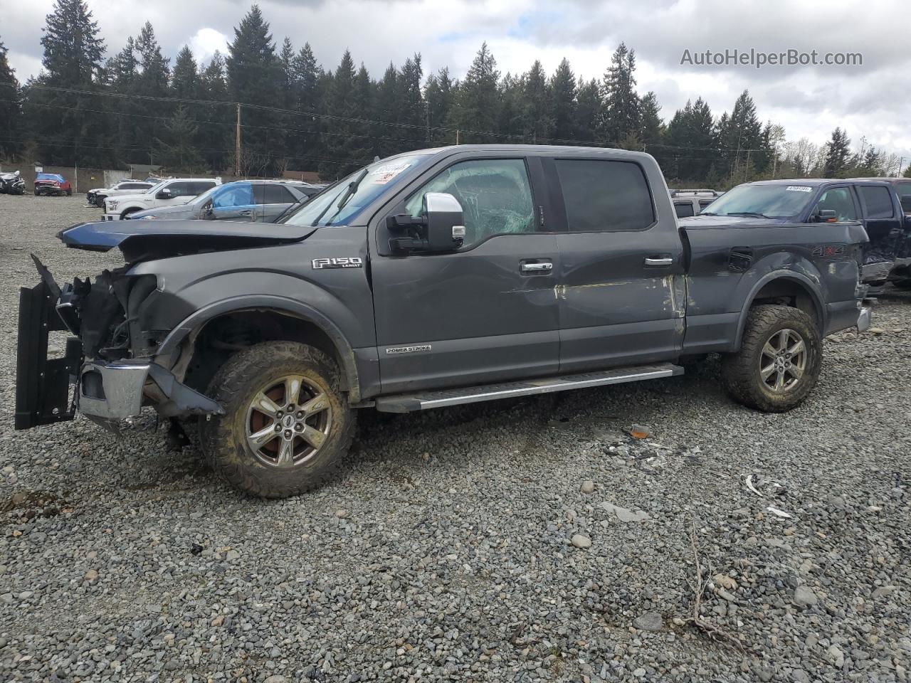 2018 Ford F150 Supercrew Gray vin: 1FTFW1E12JFC35496