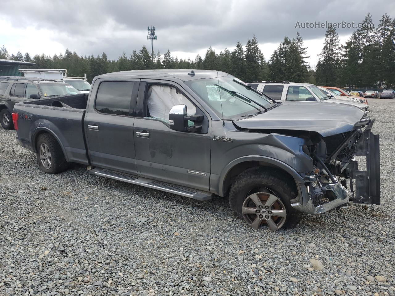 2018 Ford F150 Supercrew Gray vin: 1FTFW1E12JFC35496