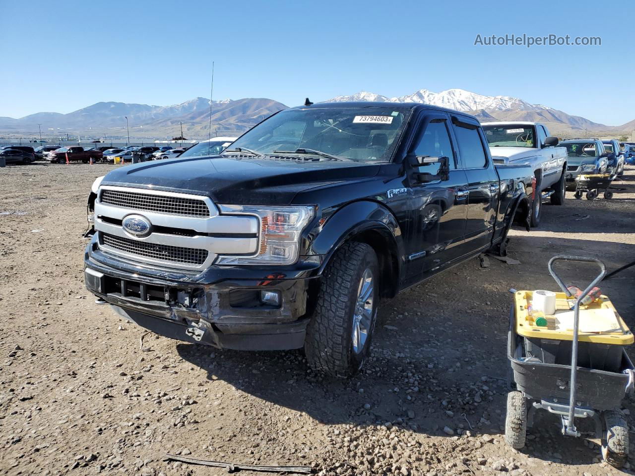 2018 Ford F150 Supercrew Black vin: 1FTFW1E14JFD57180