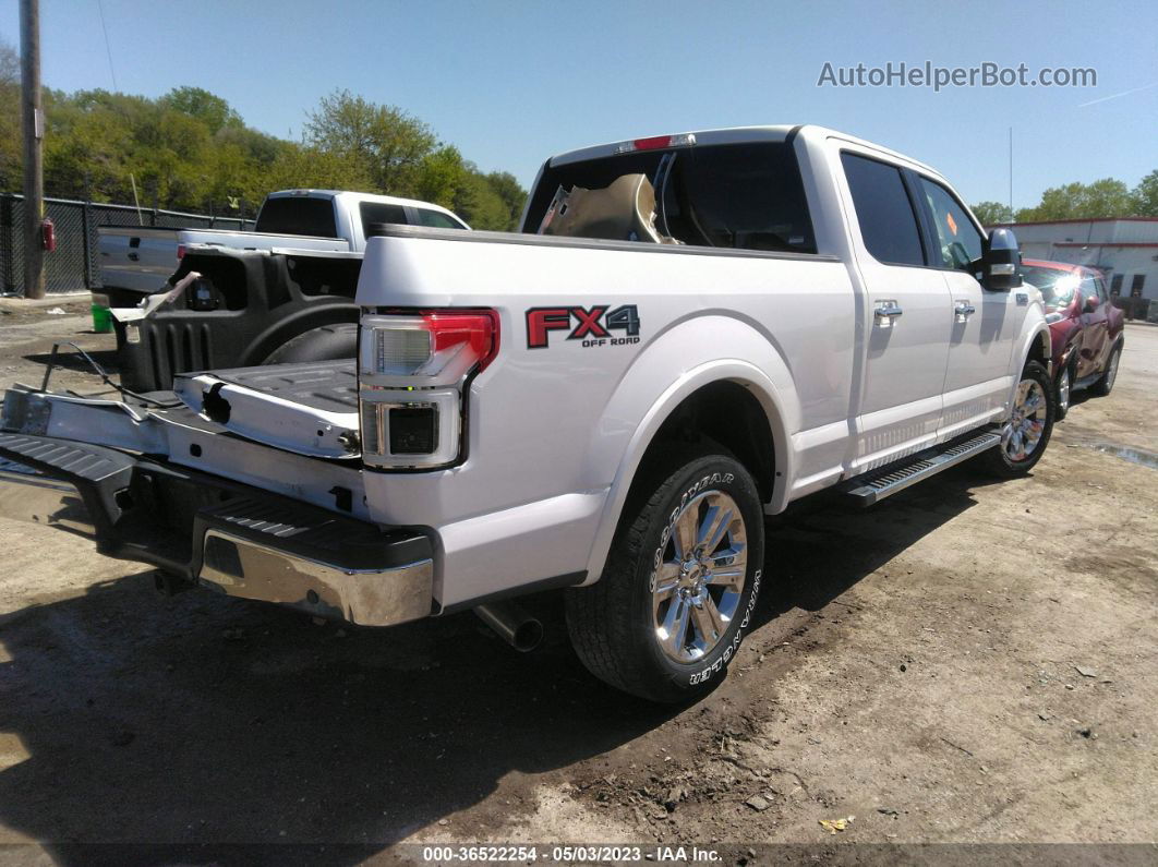 2019 Ford F-150 Lariat White vin: 1FTFW1E44KKE94624