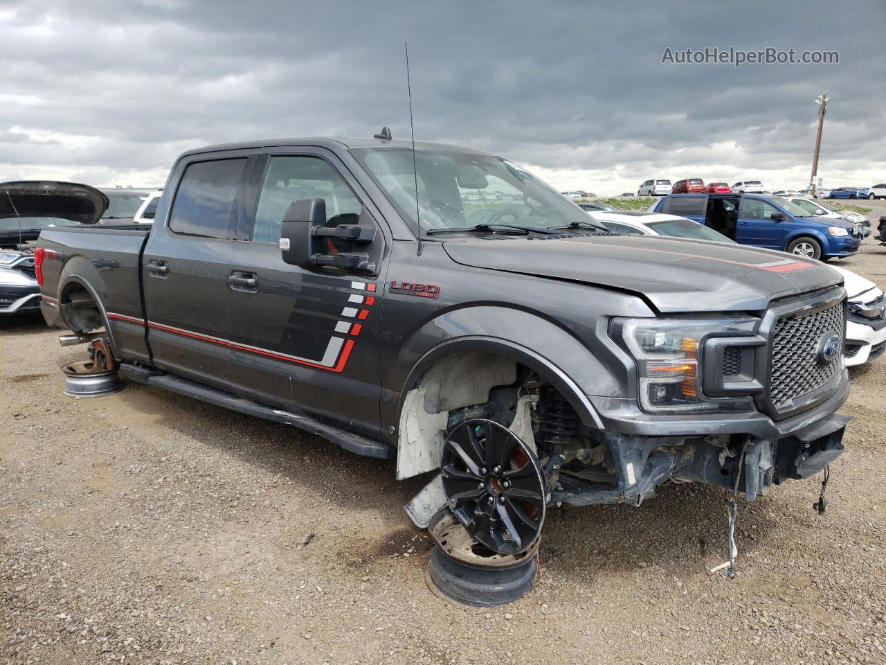 2019 Ford F150 Supercrew Gray vin: 1FTFW1E47KFC89985