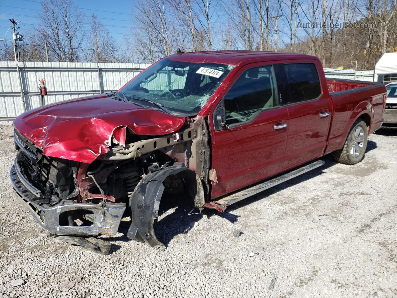 2019 Ford F150 Supercrew Red vin: 1FTFW1E52KFC54828