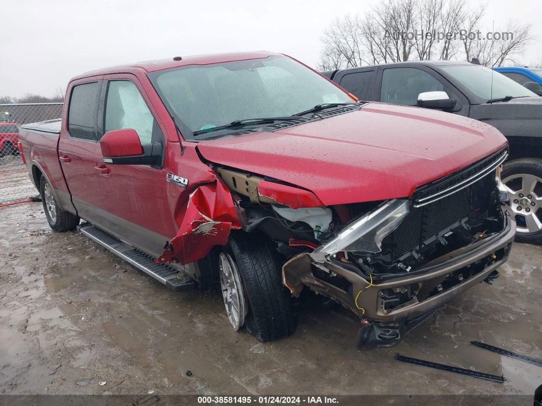 2018 Ford F-150 Lariat Red vin: 1FTFW1E57JFB47806