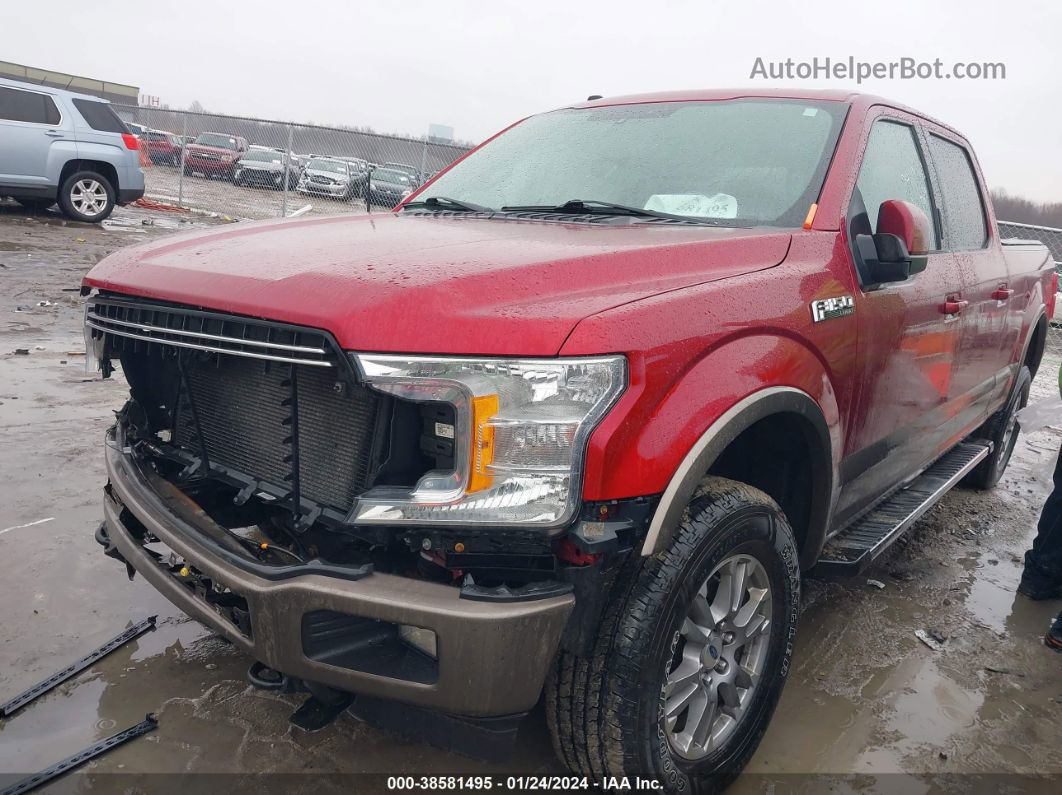 2018 Ford F-150 Lariat Red vin: 1FTFW1E57JFB47806