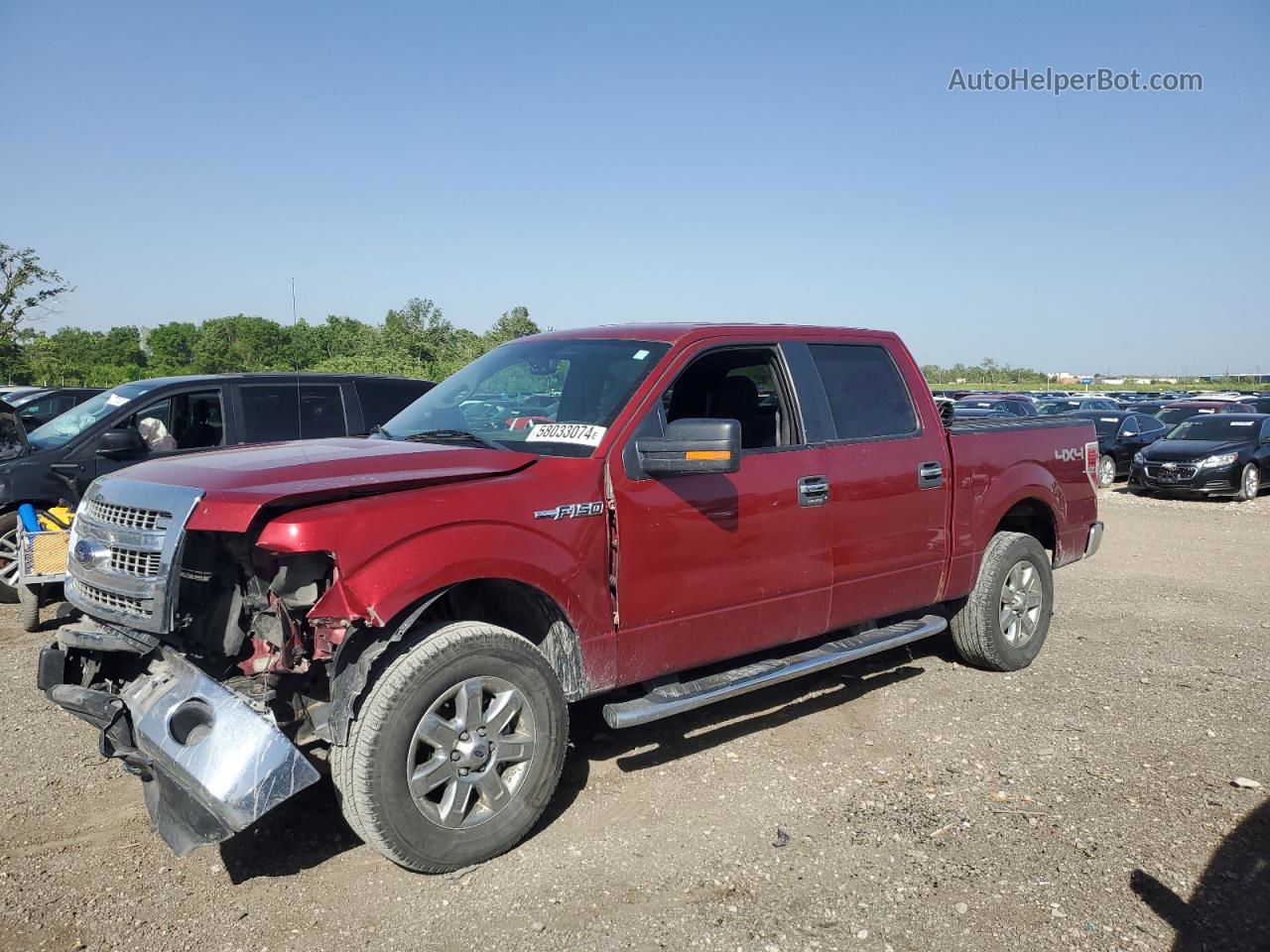 2014 Ford F150 Supercrew Красный vin: 1FTFW1EF2EKF25665