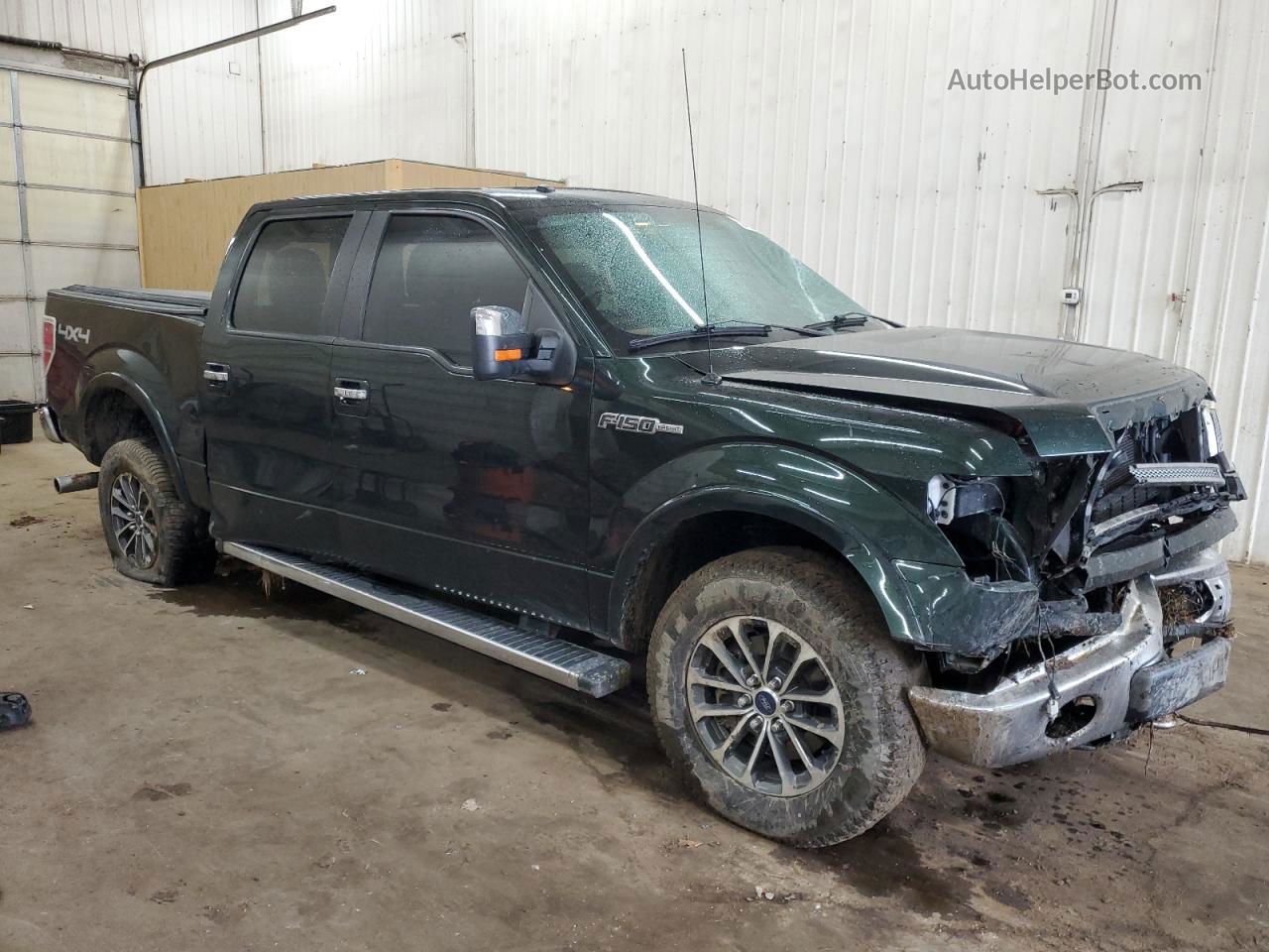 2014 Ford F150 Supercrew Зеленый vin: 1FTFW1EF3EKF08597