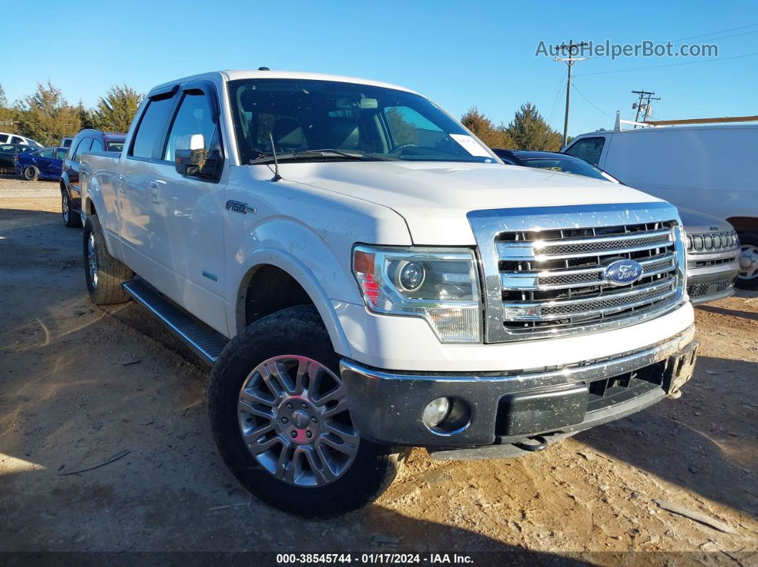 2014 Ford F-150 Lariat White vin: 1FTFW1ET6EKD60015