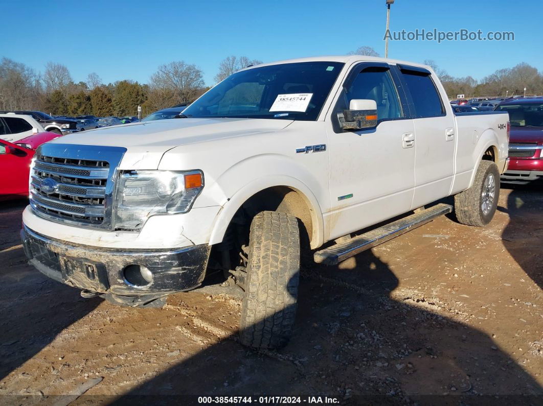 2014 Ford F-150 Lariat White vin: 1FTFW1ET6EKD60015