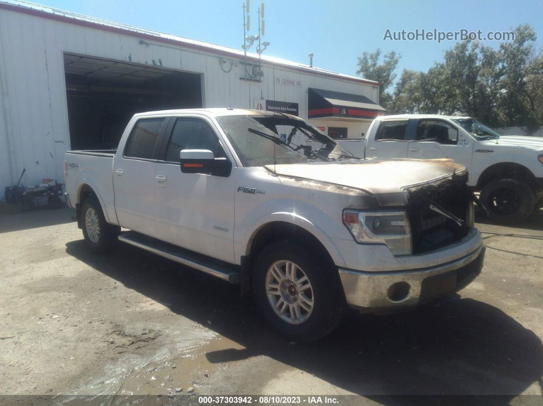 2014 Ford F-150 Lariat White vin: 1FTFW1ET6EKE57019