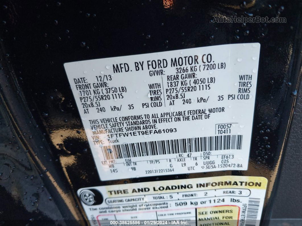 2014 Ford F-150 Platinum Black vin: 1FTFW1ET9EFA61093