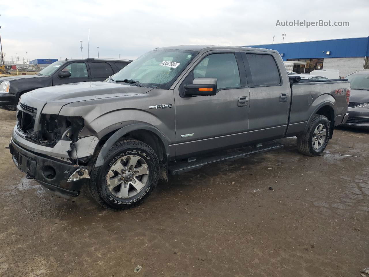 2014 Ford F150 Supercrew Gray vin: 1FTFW1ETXEFA33125