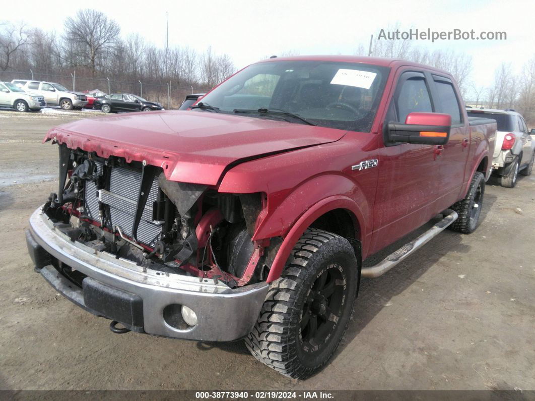 2010 Ford F-150 Lariat Red vin: 1FTFW1EVXAFD55694