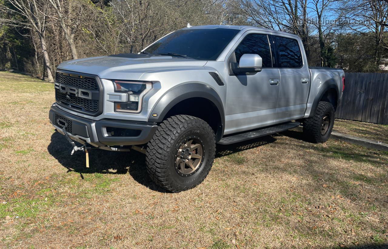 2019 Ford F150 Raptor Silver vin: 1FTFW1RG8KFB32955