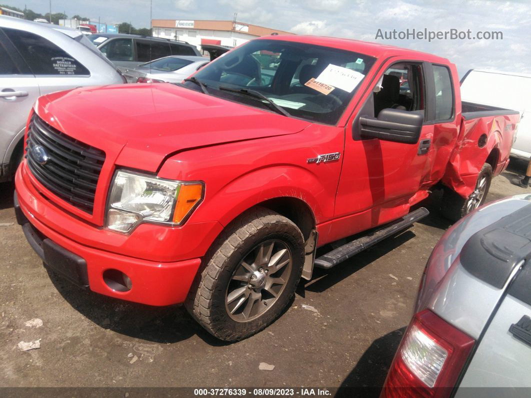 2014 Ford F-150 Stx Red vin: 1FTFX1CF3EKE61605