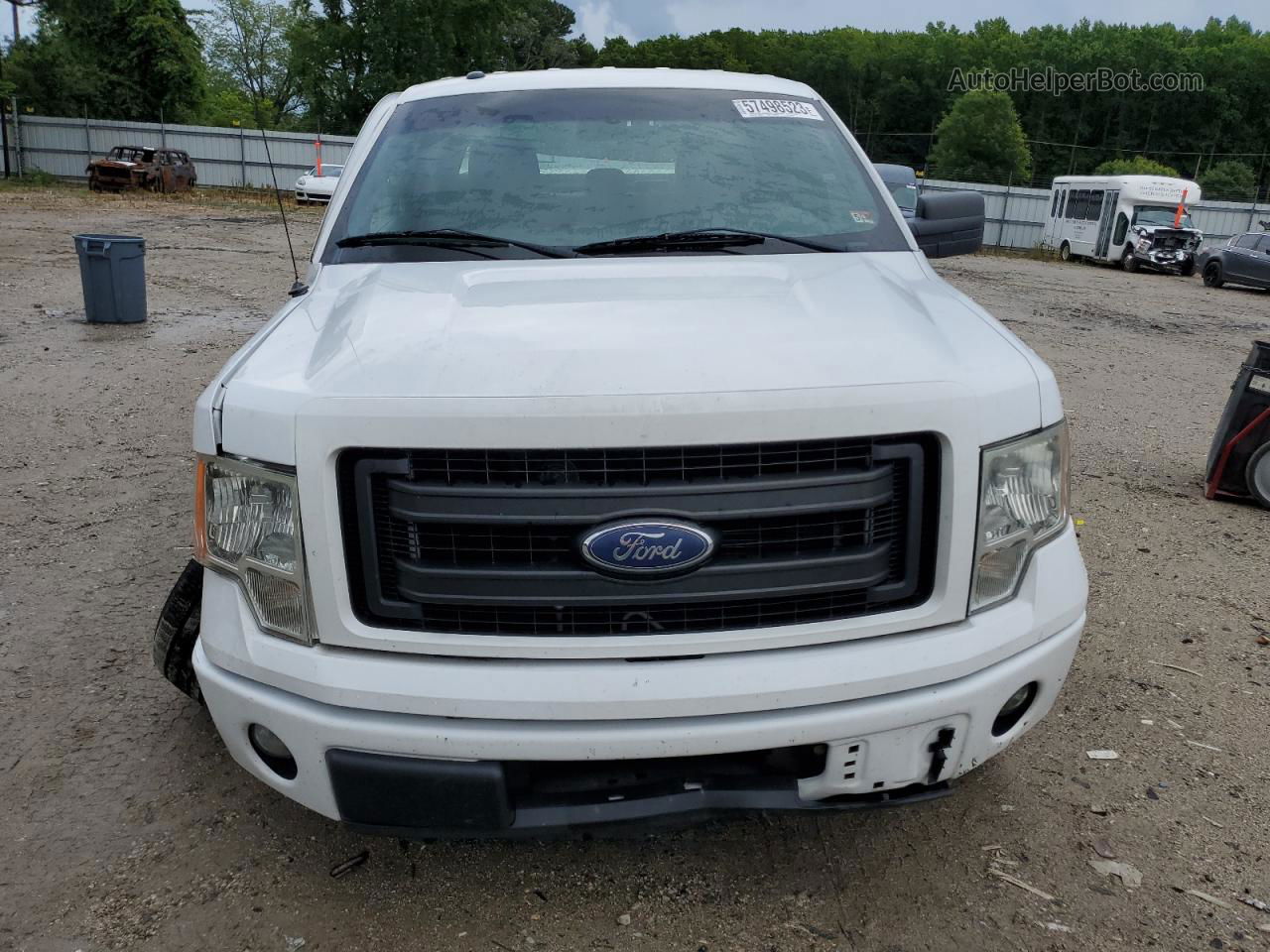 2014 Ford F150 Super Cab White vin: 1FTFX1CF3EKG18470