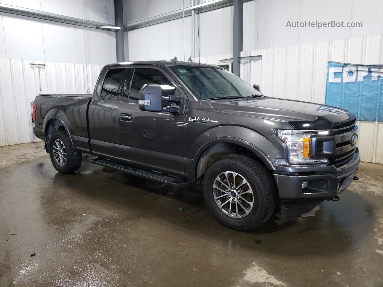 2018 Ford F150 Super Cab Gray vin: 1FTFX1E51JKF25204