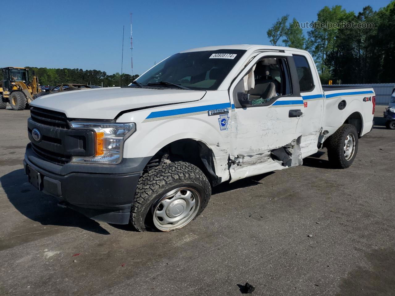 2019 Ford F150 Super Cab White vin: 1FTFX1E51KFB50361