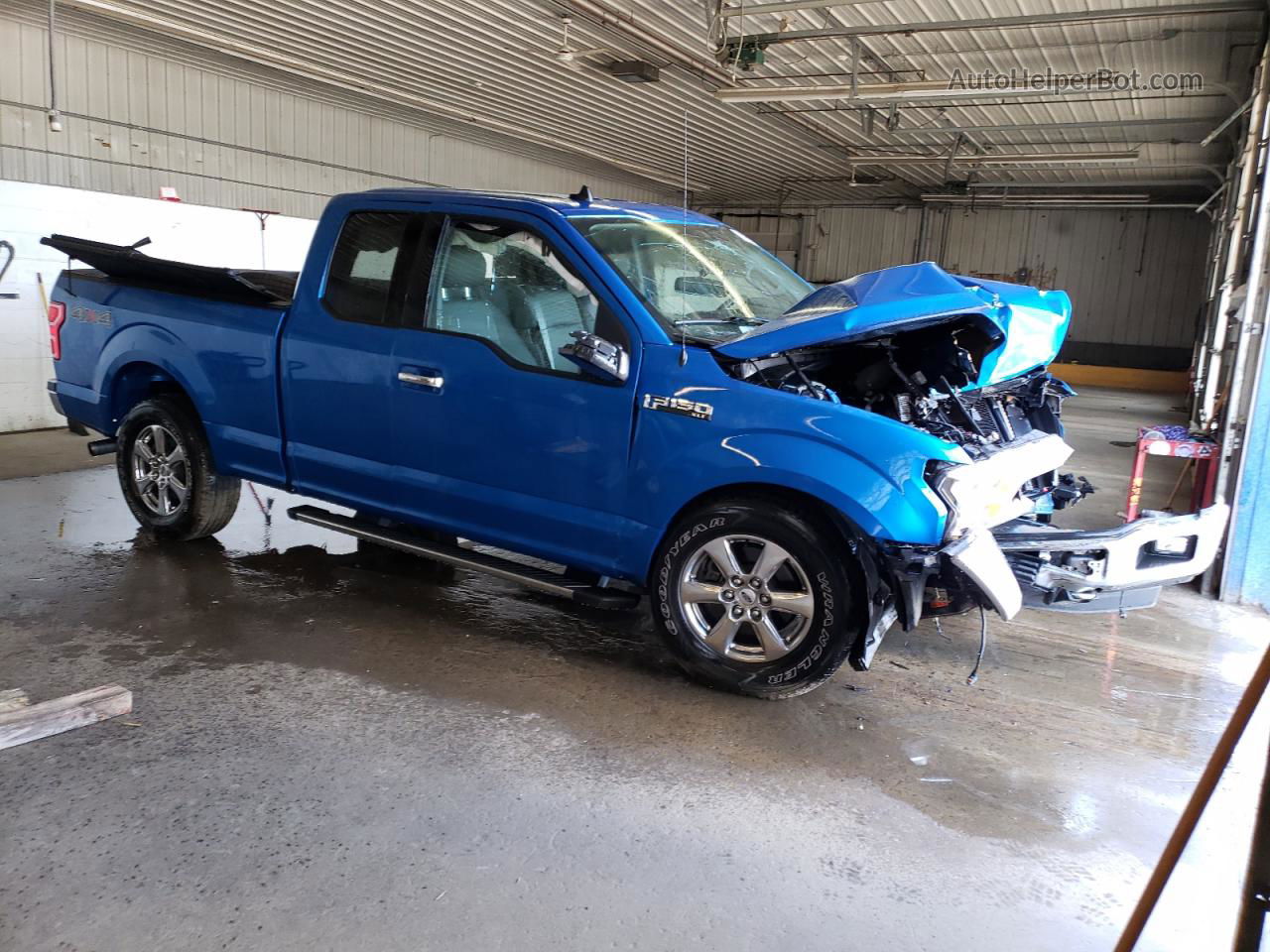 2019 Ford F150 Super Cab Синий vin: 1FTFX1E56KKE55362