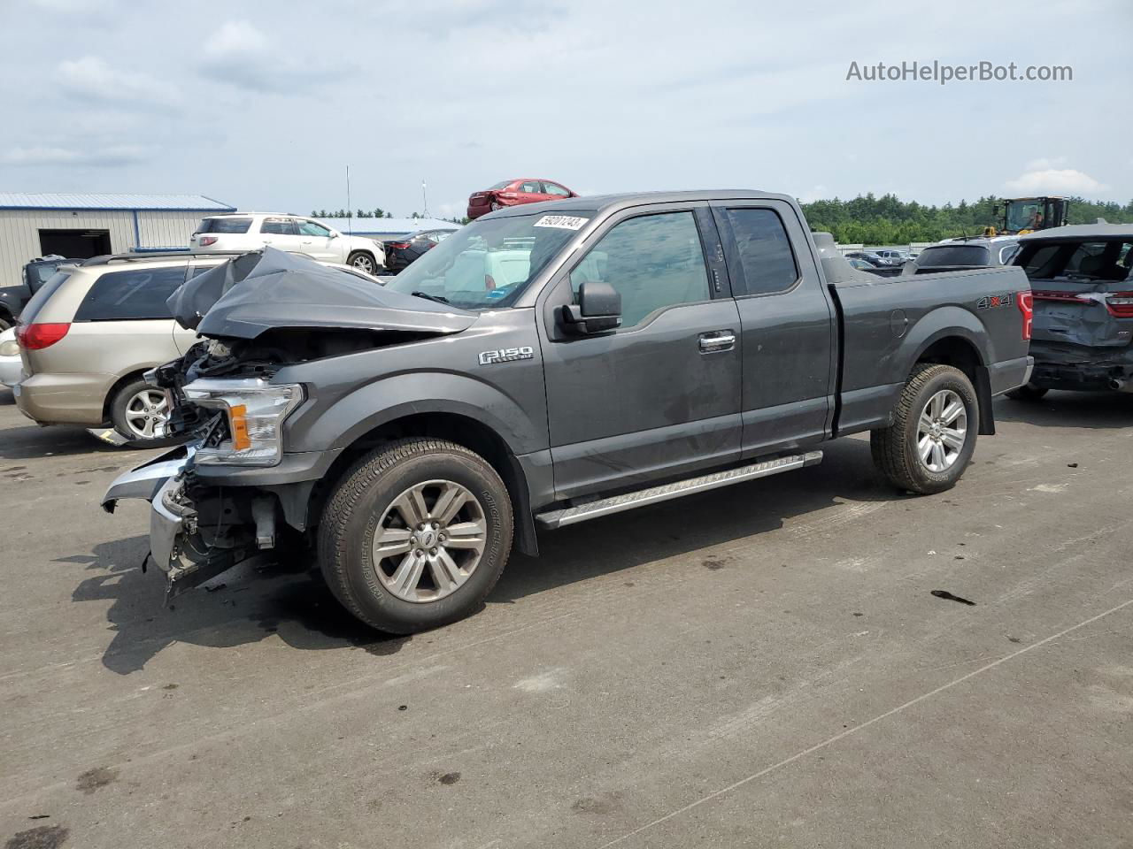 2018 Ford F150 Super Cab Серый vin: 1FTFX1E59JKE54740