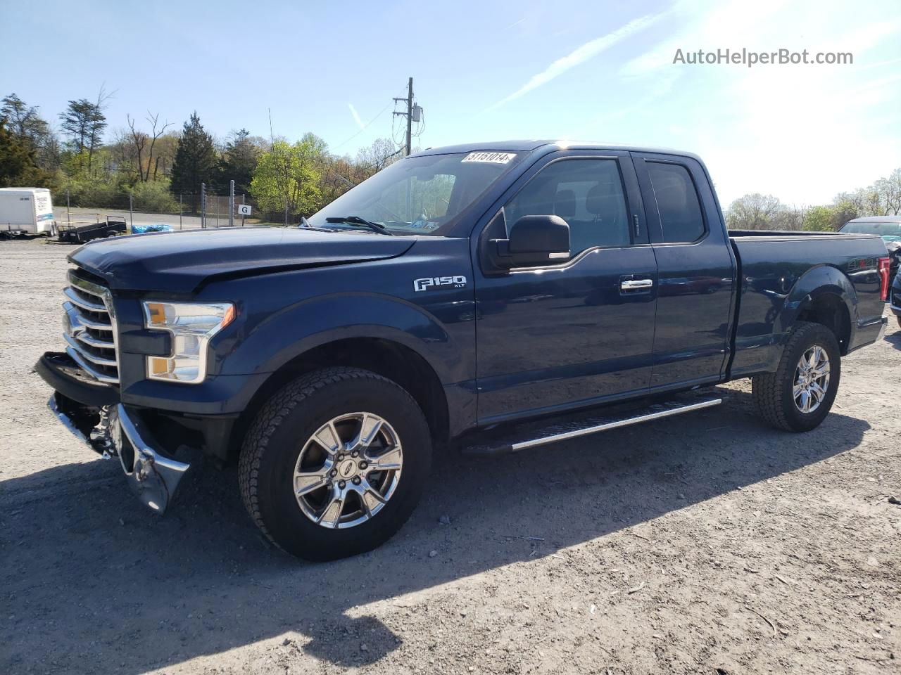 2017 Ford F150 Super Cab Blue vin: 1FTFX1EF0HFA42623