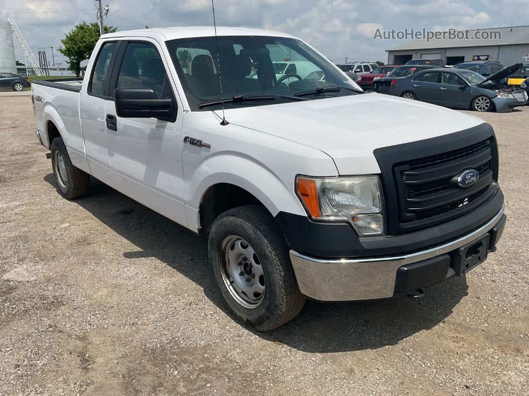 2014 Ford F150 Super Cab White vin: 1FTFX1EF1EKE45707